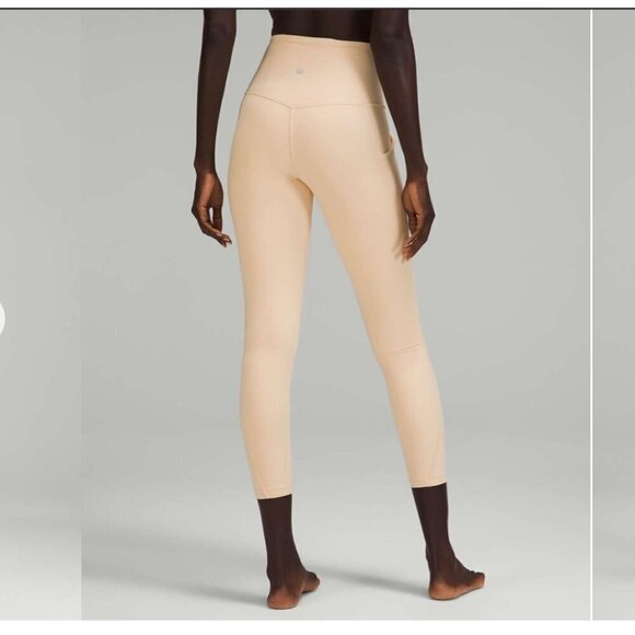 ❤️ Lululemon double layers Align Highrise 25” leggings with pockets, Cream, Size - Picture 1 of 14